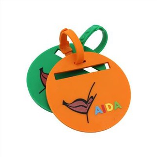 Bonica etiqueta d'identificació d'equipatge de viatge de PVC rodona 2D